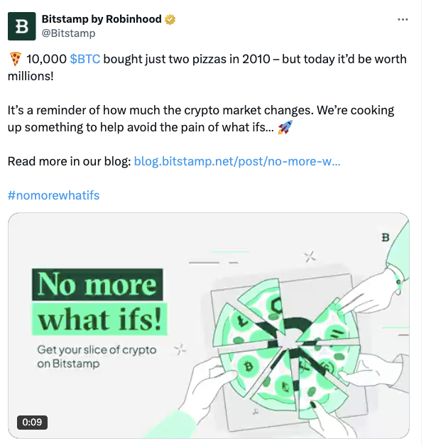 Bitstamp X post screenshot for No more what ifs